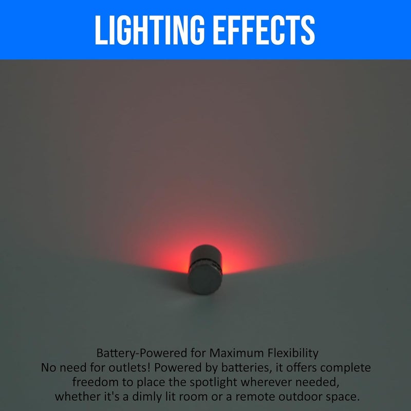 Taysing 20 Pack Small Spotlight Battery Operated LED Lights Cordless Miniature Spot Light for Artwork, Paintings, Jewelry, Display Cases, handicrafts, Models, Toys, Puzzles(Red) - Image 4